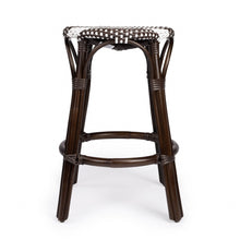 Load image into Gallery viewer, Dark Brown and White Rattan Counter Stool