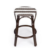 Load image into Gallery viewer, Dark Brown and White Rattan Counter Stool