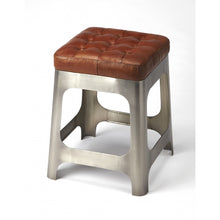 Load image into Gallery viewer, Iron and Leather Counter Stool