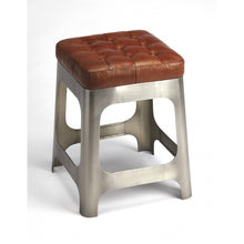 Load image into Gallery viewer, Iron and Leather Counter Stool