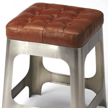 Load image into Gallery viewer, Iron and Leather Counter Stool