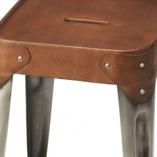 Load image into Gallery viewer, Brown Leather Counter Stool