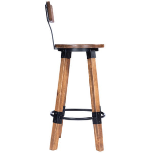 Sturdy Wood and Metal Bar Stool