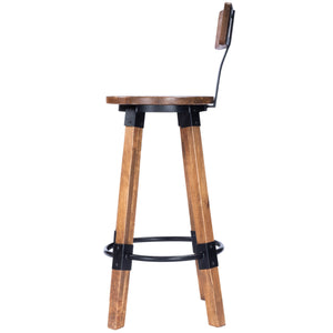 Sturdy Wood and Metal Bar Stool