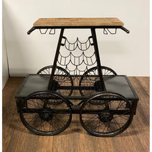 Load image into Gallery viewer, Rustic Black Rail Car Bar Cart