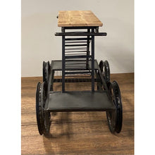 Load image into Gallery viewer, Rustic Black Rail Car Bar Cart