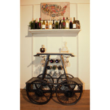 Load image into Gallery viewer, Rustic Black Rail Car Bar Cart