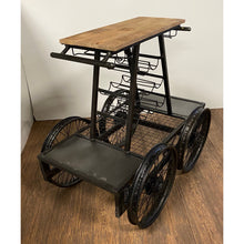 Load image into Gallery viewer, Rustic Black Rail Car Bar Cart