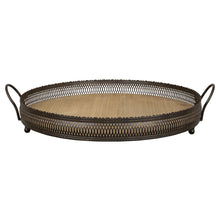 Load image into Gallery viewer, Antique Black Rimmed Decorative Tray