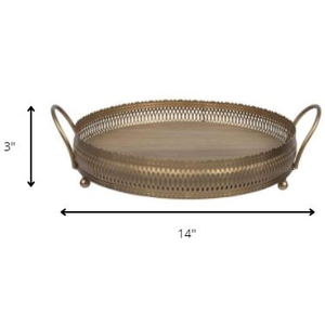 Antique Gold Rimmed Decorative Tray