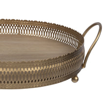 Load image into Gallery viewer, Antique Gold Rimmed Decorative Tray