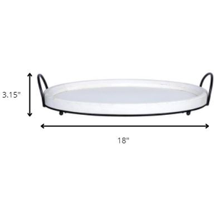 Farmhouse Style Round Decorative Tray