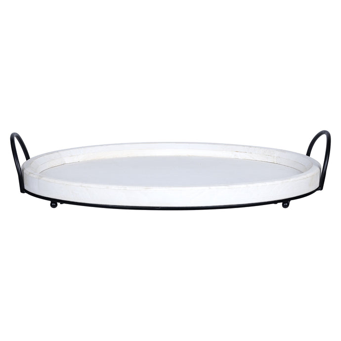Farmhouse Style Round Decorative Tray