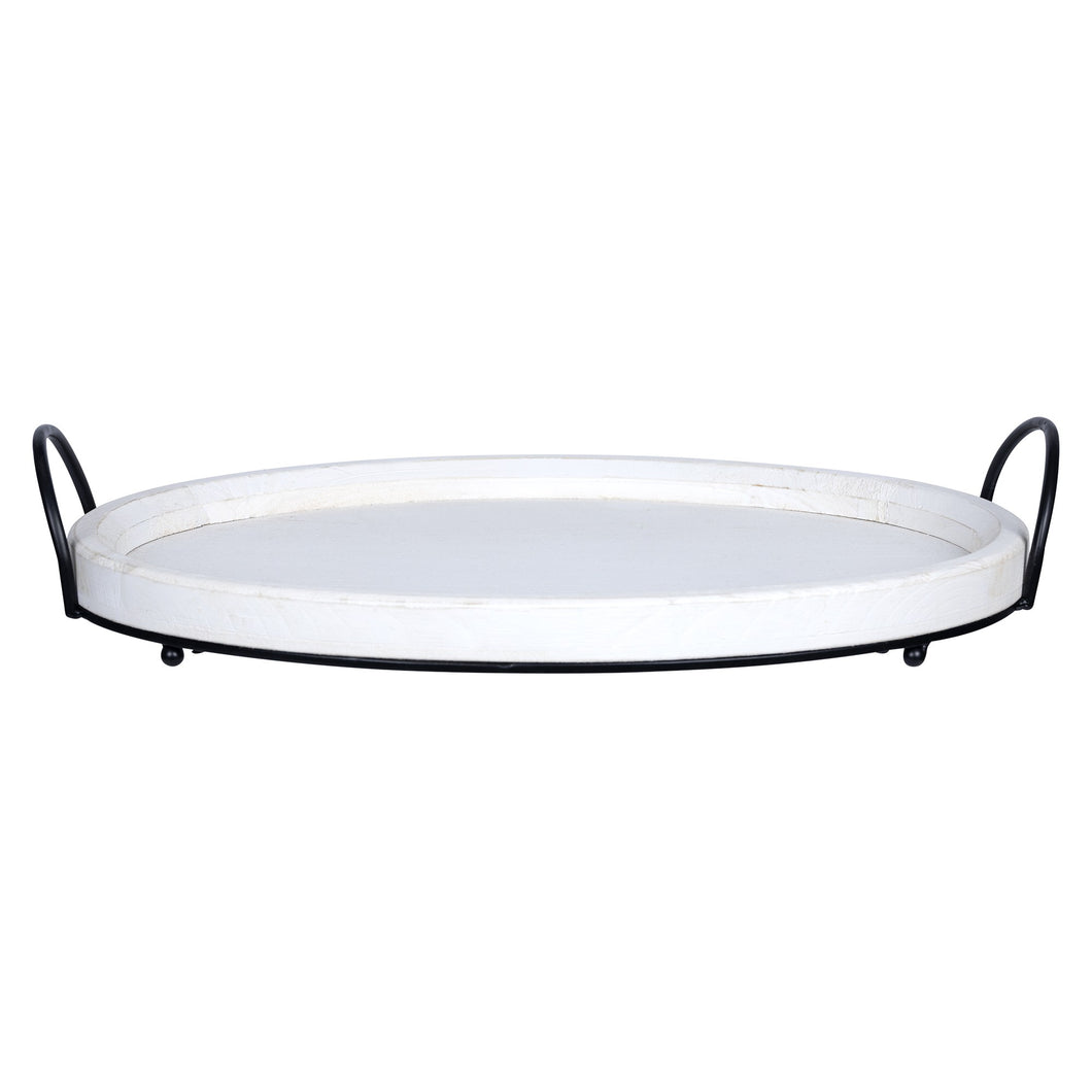 Farmhouse Style Round Decorative Tray