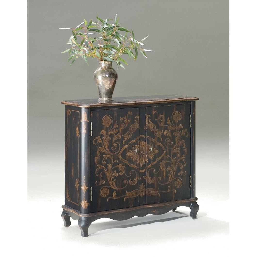 Leyden European Black Painted Console Cabinet