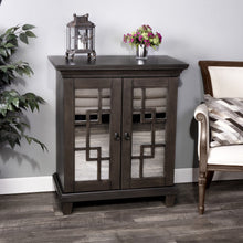 Load image into Gallery viewer, Dark Brown Fret Work Mirrored Accent Chest