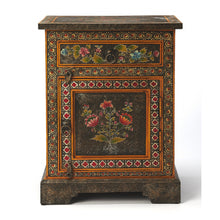 Load image into Gallery viewer, Black and Gold Vintage Hand Painted One Drawer Accent Chest
