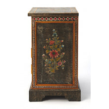 Load image into Gallery viewer, Black and Gold Vintage Hand Painted One Drawer Accent Chest