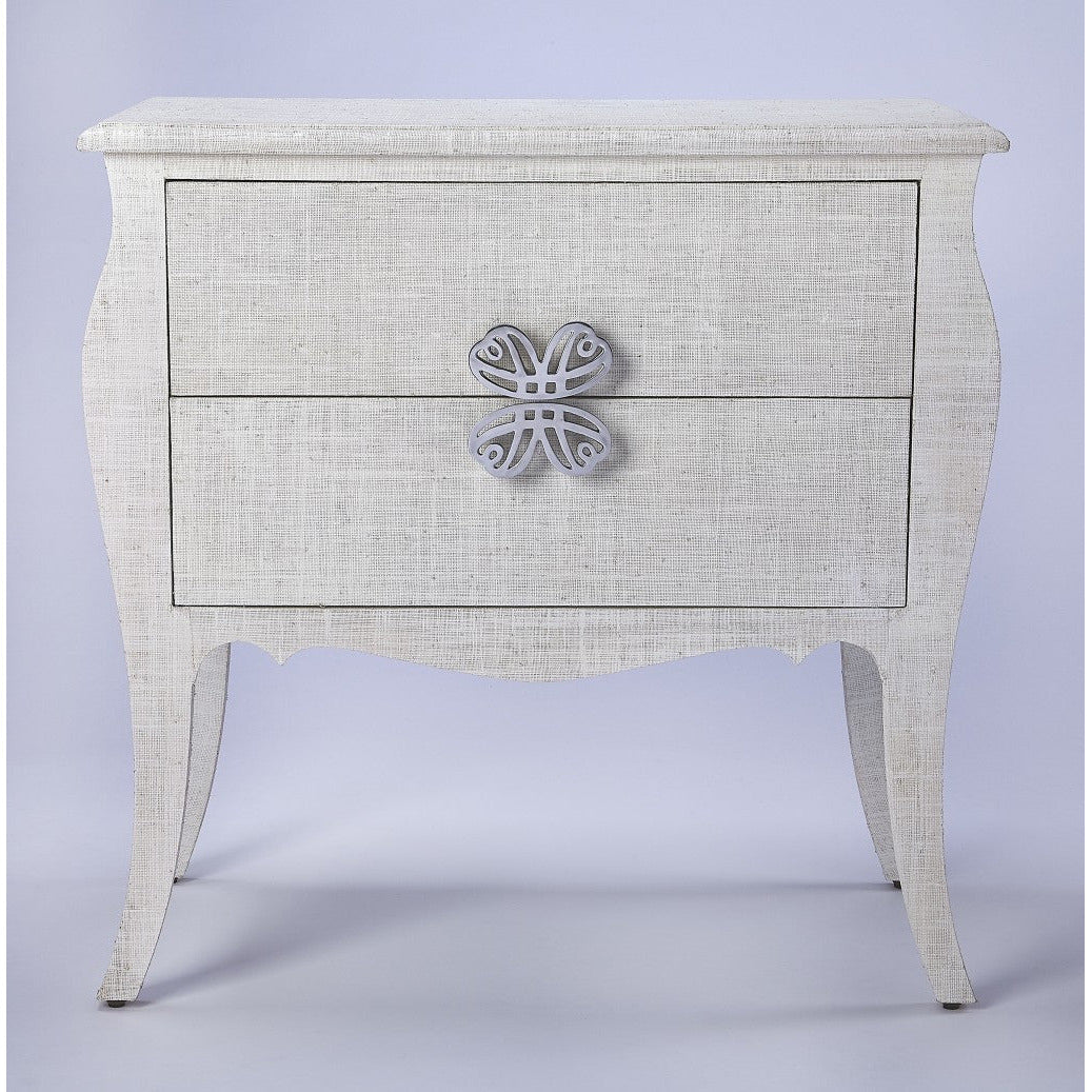 Felicia White Raffia Accent Chest