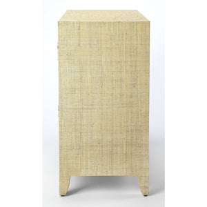 Amelle Cream Raffia 4 Drawer Accent Chest