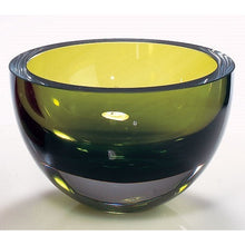 Load image into Gallery viewer, Moss Green Mouth Blown Polish Crystal Thick Walled Bowl