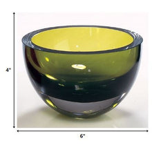 Load image into Gallery viewer, Moss Green Mouth Blown Polish Crystal Thick Walled Bowl