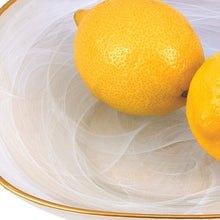 Load image into Gallery viewer, 8 White Alabaster Square Glass Bowl With Gold Rim