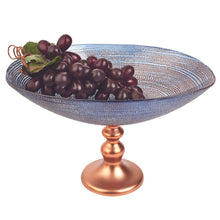 Load image into Gallery viewer, Handcrafted European Glass Centerpiece Footed Bowl