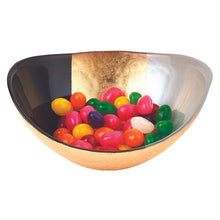 Load image into Gallery viewer, Gold Black and White Oval Glass Bowl