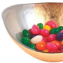Load image into Gallery viewer, Gold Black and White Oval Glass Bowl