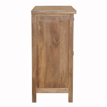 Load image into Gallery viewer, Artisanal Handcarved Natural Wood Accent Storage Cabinet