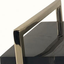 Load image into Gallery viewer, Black Agate and Gold Modern Serving Tray