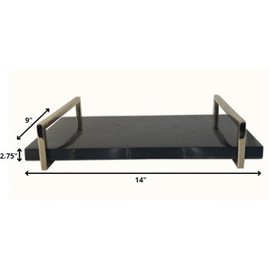 Black Agate and Gold Modern Serving Tray