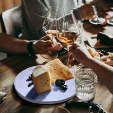 Load image into Gallery viewer, 12&quot; Round White Marble Cheese Board and Knife Set