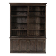 Load image into Gallery viewer, Black Wash Double Bookshelf Hutch