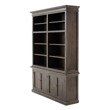 Load image into Gallery viewer, Black Wash Double Bookshelf Hutch