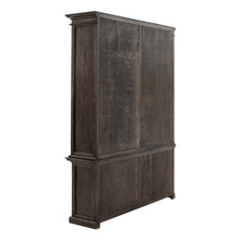 Load image into Gallery viewer, Black Wash Double Bookshelf Hutch