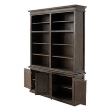Load image into Gallery viewer, Black Wash Double Bookshelf Hutch