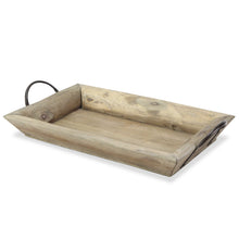 Load image into Gallery viewer, Deep Wooden Tray with Metal Handles