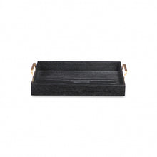 Load image into Gallery viewer, Black Wooden Tray with Gold Handles