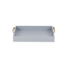 Load image into Gallery viewer, Light Gray Wooden Tray with Gold Handles