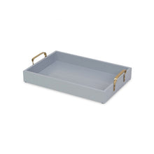 Load image into Gallery viewer, Light Gray Wooden Tray with Gold Handles