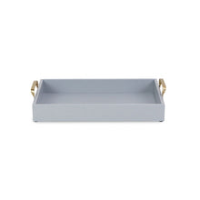 Load image into Gallery viewer, Light Gray Wooden Tray with Gold Handles