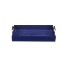 Load image into Gallery viewer, Royal Blue Wooden Tray with Gold Handles