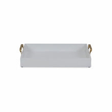 Load image into Gallery viewer, White Wooden Tray with Gold Handles