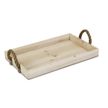 Load image into Gallery viewer, Natural Wooden Tray with Rope Handles