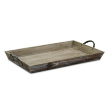 Load image into Gallery viewer, Wooden Serving Tray with Metal Handles