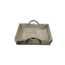 Load image into Gallery viewer, Wooden Serving Tray with Metal Handles