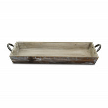 Load image into Gallery viewer, Wooden Serving Tray with Metal Handles