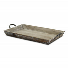 Load image into Gallery viewer, Wooden Serving Tray with Metal Handles